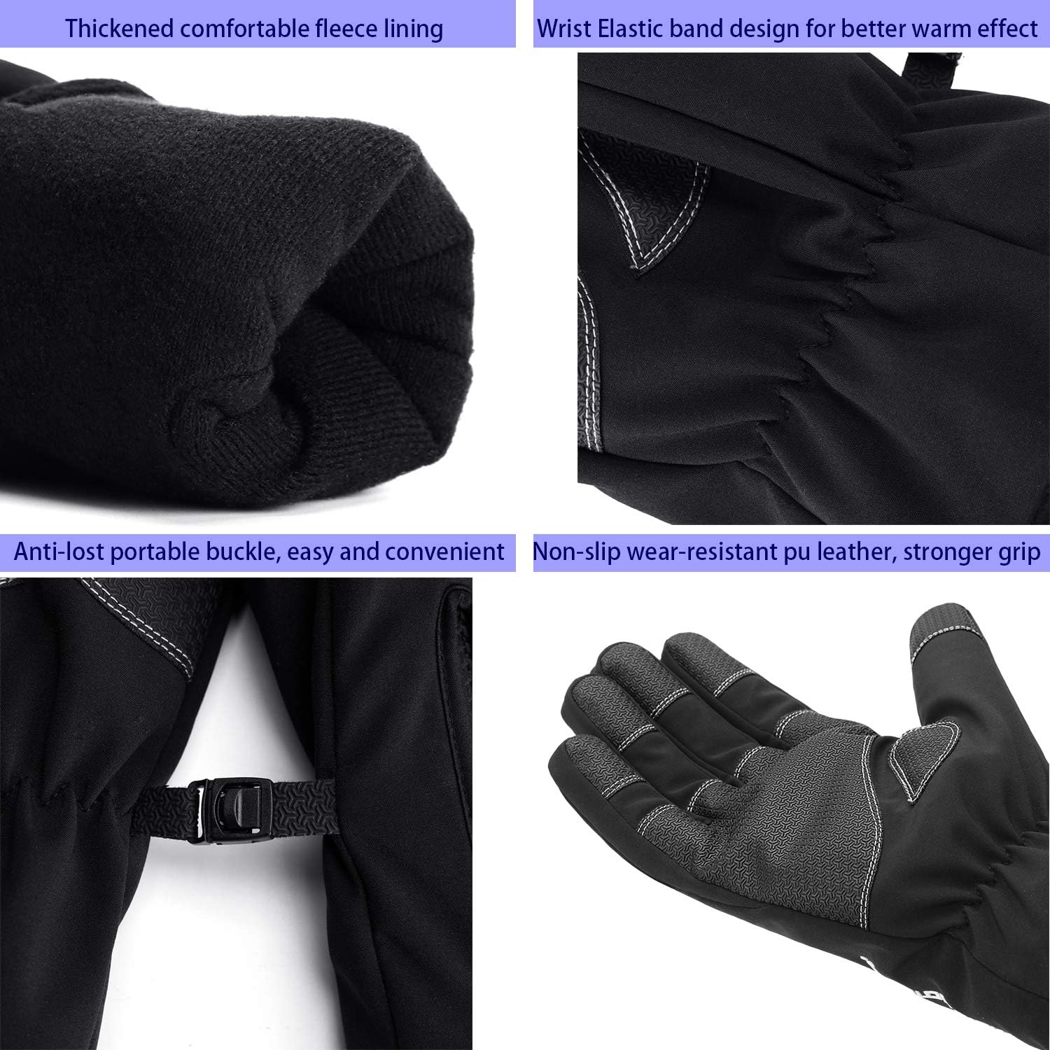 Y&R Direct Mens Winter Gloves -30℉Windproof Waterproof Touch Screen Gloves for Outdoor Work - Image 4