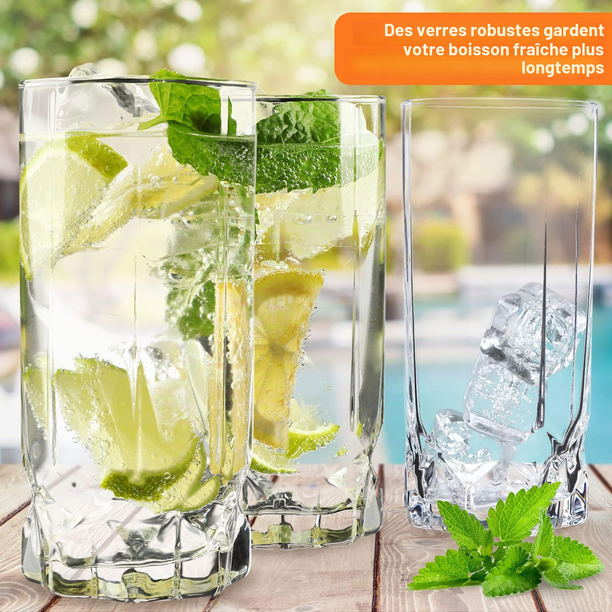 KADAX Verres à Boire pour Toutes les Occasions, Verres Transparents pour Jus, Cocktails, Eau et Soda d'une Élégance Incomparable (325 ml, Lot de 12)
