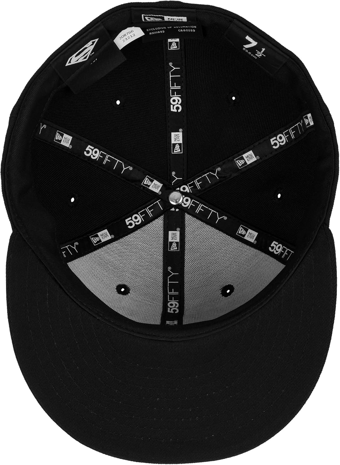 New Era Superman Logo Black on Black 59Fifty Fitted Hat - Image 6