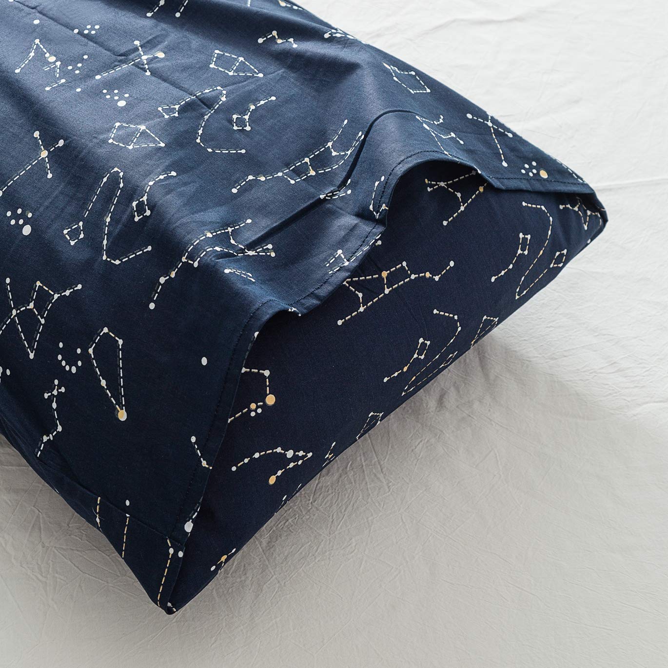 SUSYBAO - Juego de 2 fundas de almohada, 100% algodón, diseño estampado, cierre de sobre, calidad de hotel, suave, decoración del hogar, cómodo, fácil cuidado, lavable a máquina