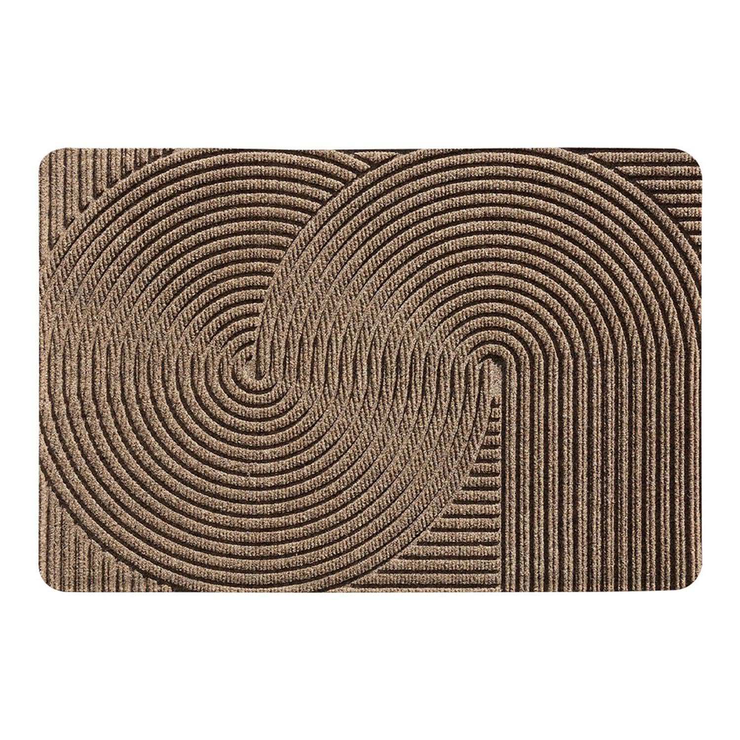 Paillasson personnalisé - Motif ondulé - Facile d'entretien et antidérapant Paillasson Anti-salissures - Robuste, Durable, pour Porte d'entrée, Hall d'entrée, Jardin,Brown-80 * 120CM