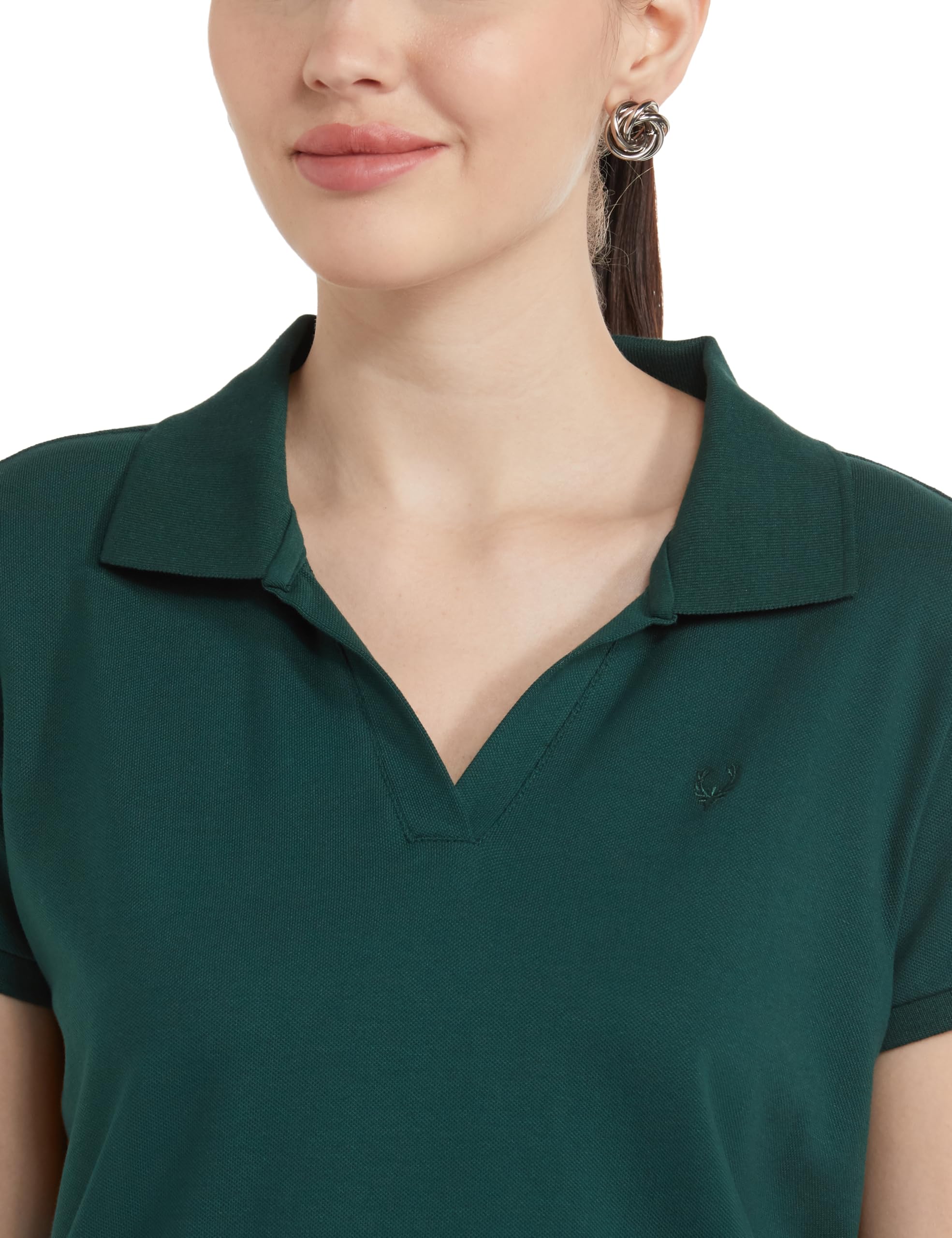 Allen Solly Women's Classic Fit Polo Shirt (AHKPWRGPQ86169_Green - Image 3 thumbnail