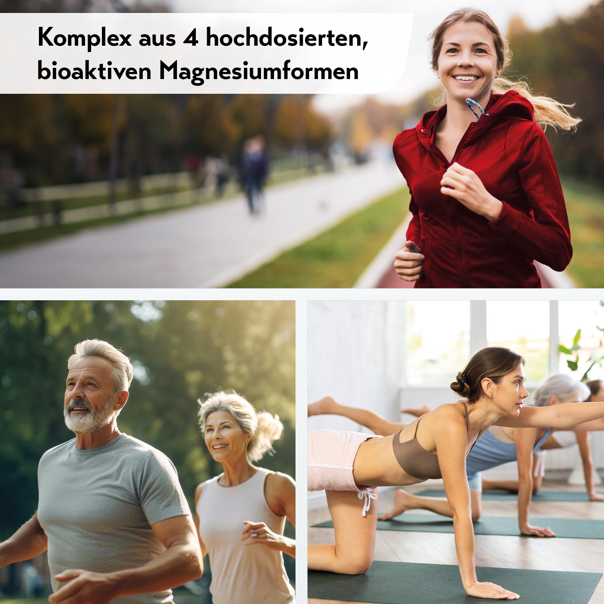 pureSGP Magnesium Komplex - 400 mg reines Premium Magnesium aus 4 hochwertigen Magnesiumformen. Hohe Bioverfügbarkeit. Labor geprüft, hochdosiert. Vegan (2er (120 Stück))