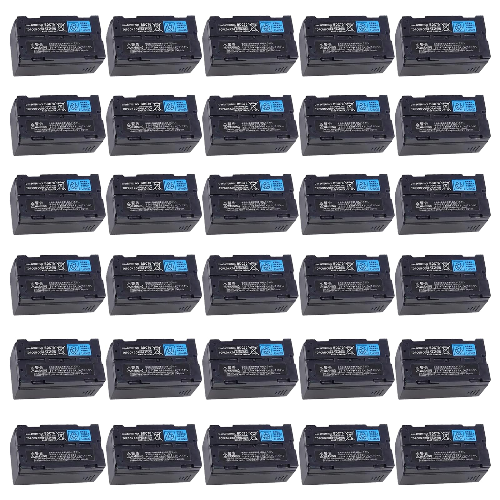 30-Pack BDC70 7 2V 5240mAh Rechargeable Lithium Battery for Topcon Sokkia Total Stations GPS Station and GNSS Receivers