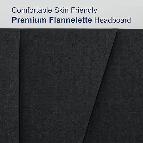 Miniatura 5 de Molblly Base de cama individual tapizada con cabecero y listones de madera fuertes, fuerte capacidad de peso, antideslizante y sin ruido, no