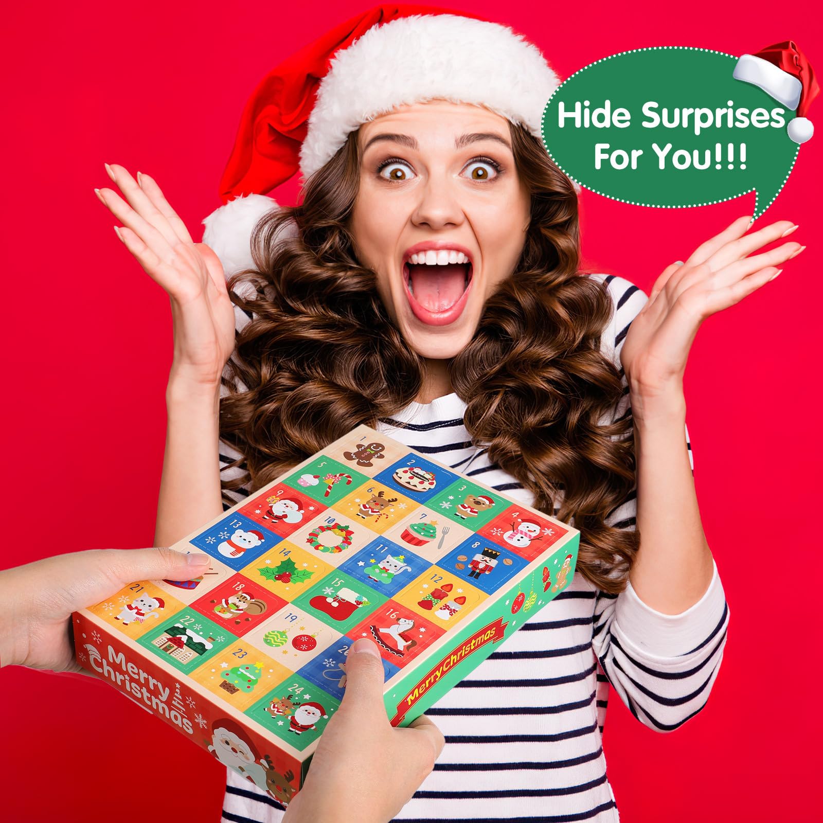 Didiseaon 5 Piezas Cajas de Calendario de Adviento Vacías Caja DIY Fácil de Llevar para Navidad de Papel 24 Compartimentos para Fiesta y Decoración Elegante