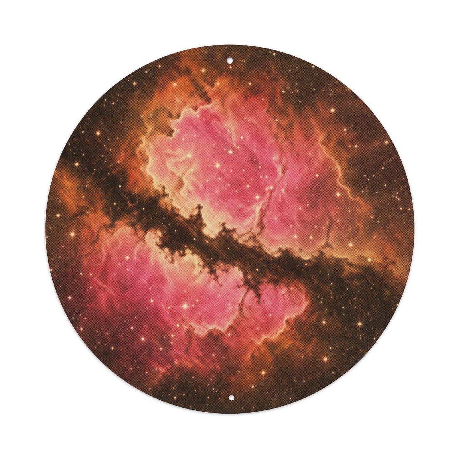 Okngb Style Celestial Lagoon Nebula Deep Sky Telescope Scientific Metal Tin Sign Plaque Wall Decor For Cafe, Man Cave, Club Bar, Office, Home Garden Round Metal Poster 8X8inch