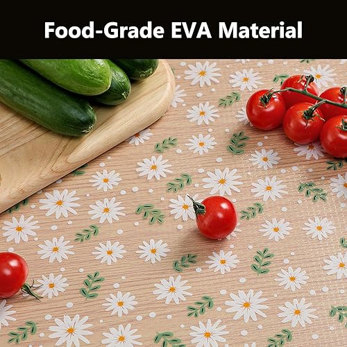 Vista 37 de INNOLITES Kitchen Cabinet Shelf Liner Non-Adhesive Refrigerator & Drawer Liner Waterproof, Oil-Proof EVA with Floral Pattern Easy to Cut &