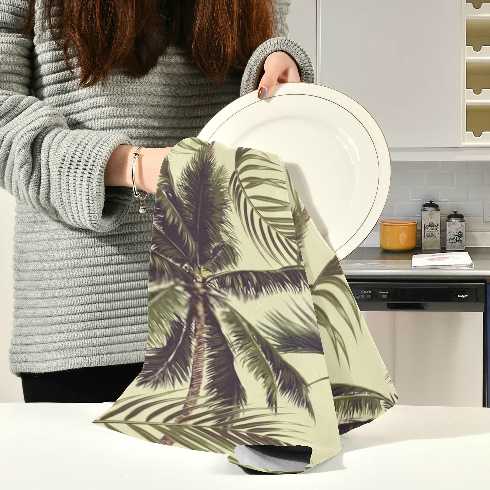 Asciugapiatti Da Cucina In Cotone Set Di 5 Asciugamani Da Cucina In Cotone Beige - Strofinacci Waffle 70x45 Cm, Asciugatura Rapida Scottex Carta - Foto 5