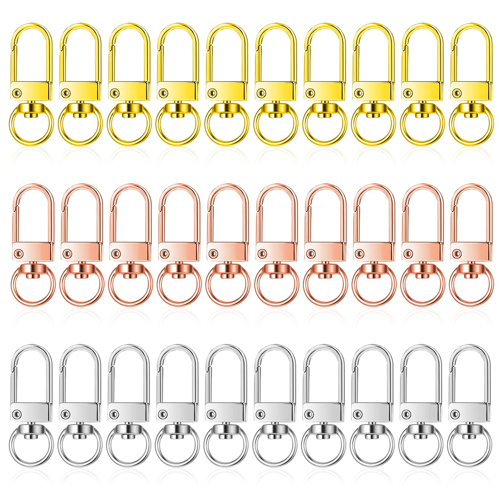 30PCS Silver Lobster Claw Clasps – Heavy Duty Zinc Alloy Swivel Hooks For Keychains, Lanyards & DIY Crafts