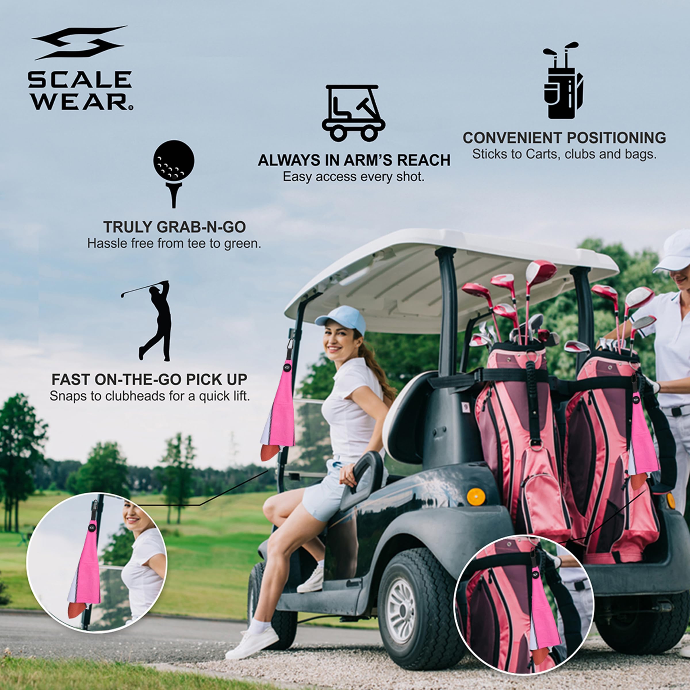Toalla de golf magnética de microfibra con diseño de gofre, grande, de 16 x 24 pulgadas, clip magnético para colgar en la bolsa, carrito, fuerte resistencia premium, ultra absorbente,