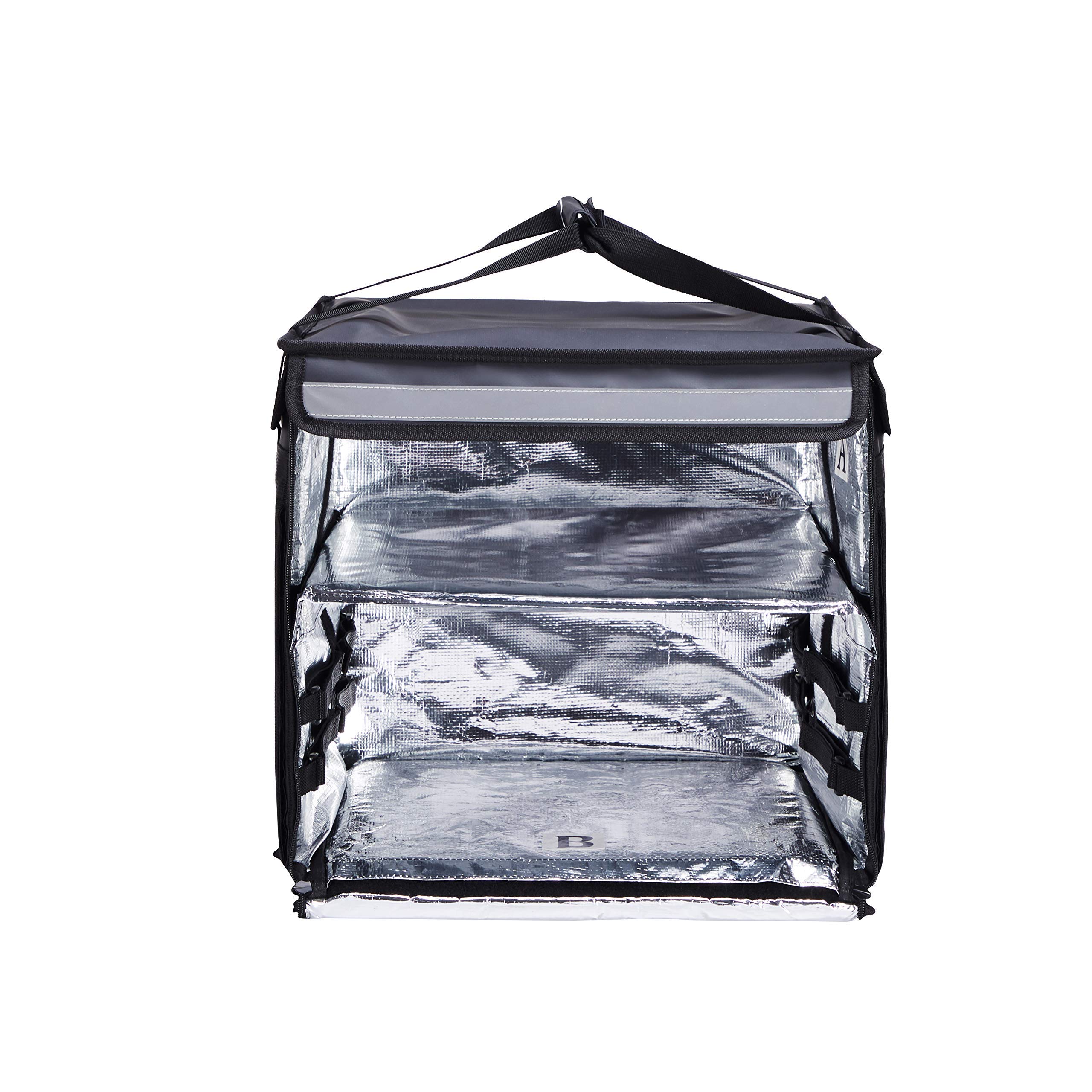 Grande inserisci il tuo logo Borsa per la consegna degli alimenti caldi, isolata, resistente all'acqua e agli strappi con spallacci per asporto, borsa termica da picnic, catering