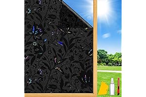 Blackout Window Privacy Film Decorative with Tulip Design