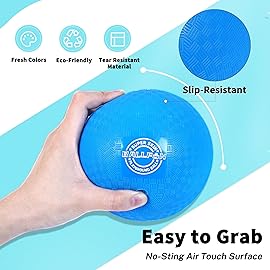 BallFUN Dodgeballs Playground Balls 5, Dodge Ball Set for Kids & Adults, Bouncing Kickballs Handball for Outdoor & Indoor Games - Includes Pump & Mesh Storage Bag (5,6 Pack)