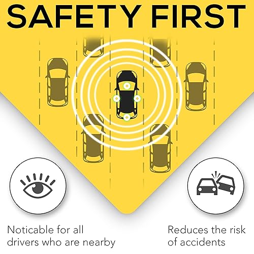 Miniatura 5 de ASSURED SIGNS Letrero adhesivo para bebé a bordo, esencial para automóviles, paquete de 4, 5 x 5 pulgadas, amarillo brillante y transparente al