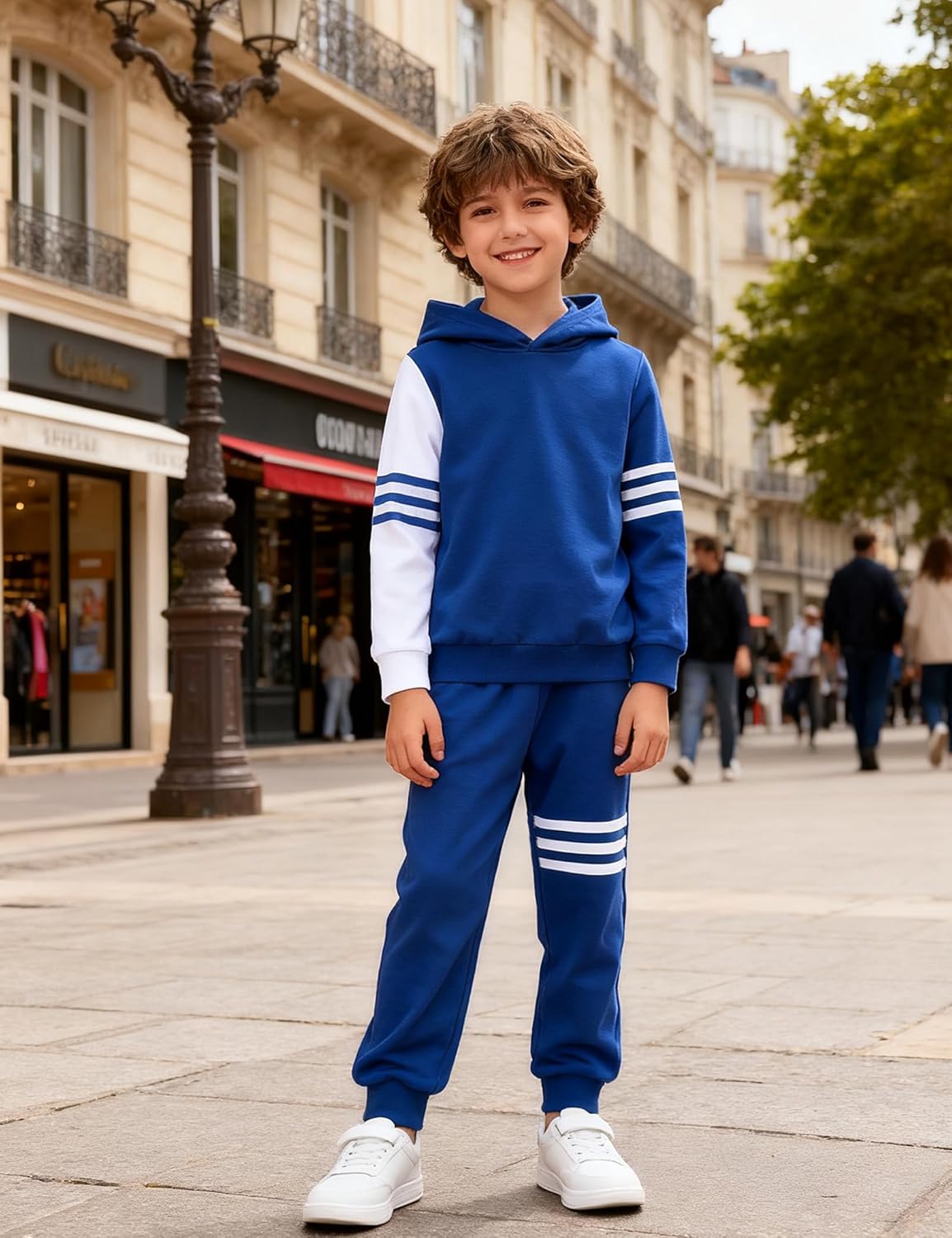 Boy Clothes Long Sleeve Striped Hoodie Sweatshirts Top and Pants Fall Winter Kids Boys 2 Pieces Outfits 3-12 Years - Image 2