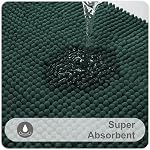 Kitinjoy Non Slip Chenille Bath Mat, Extra Soft Bathroom Mat, Super Absorbent Fluffy Bath Mats for Bathroom, Machine-Washable Quick Dry Bath Rug Foot Mat, 16"x24", Hunter Green