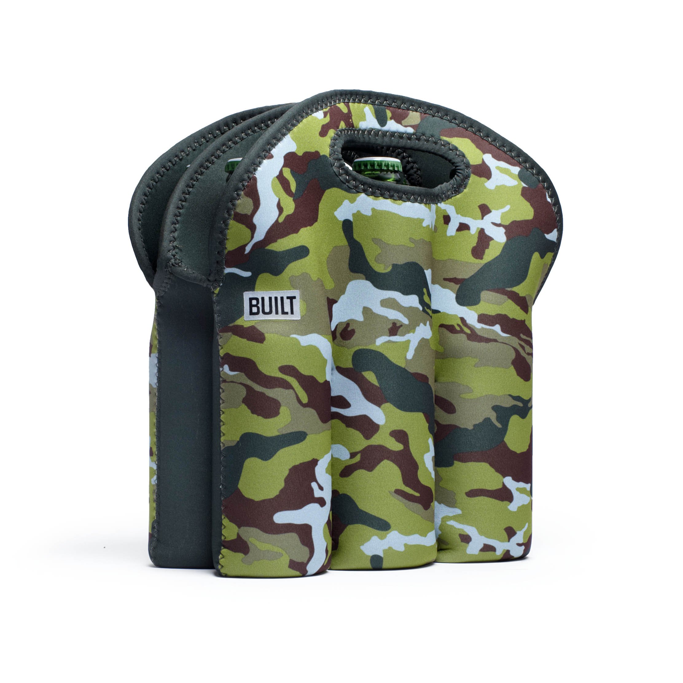 BuiltNY Neoprene 6-Pack Bottle Tote Urban Camo - Hunter Green