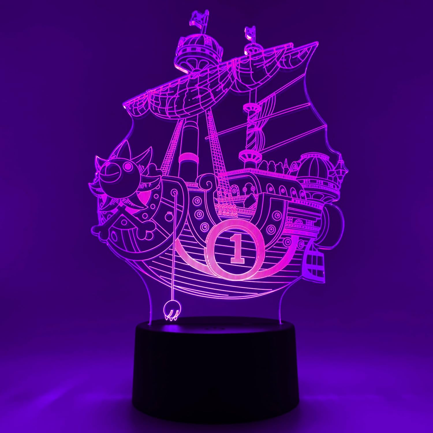 Otaku Lamps Thousand Sunny One Piece – Anime Lamp Figure Night Light, 16 Color RGB LED – 3D Anime Room Décor Gift for Otaku