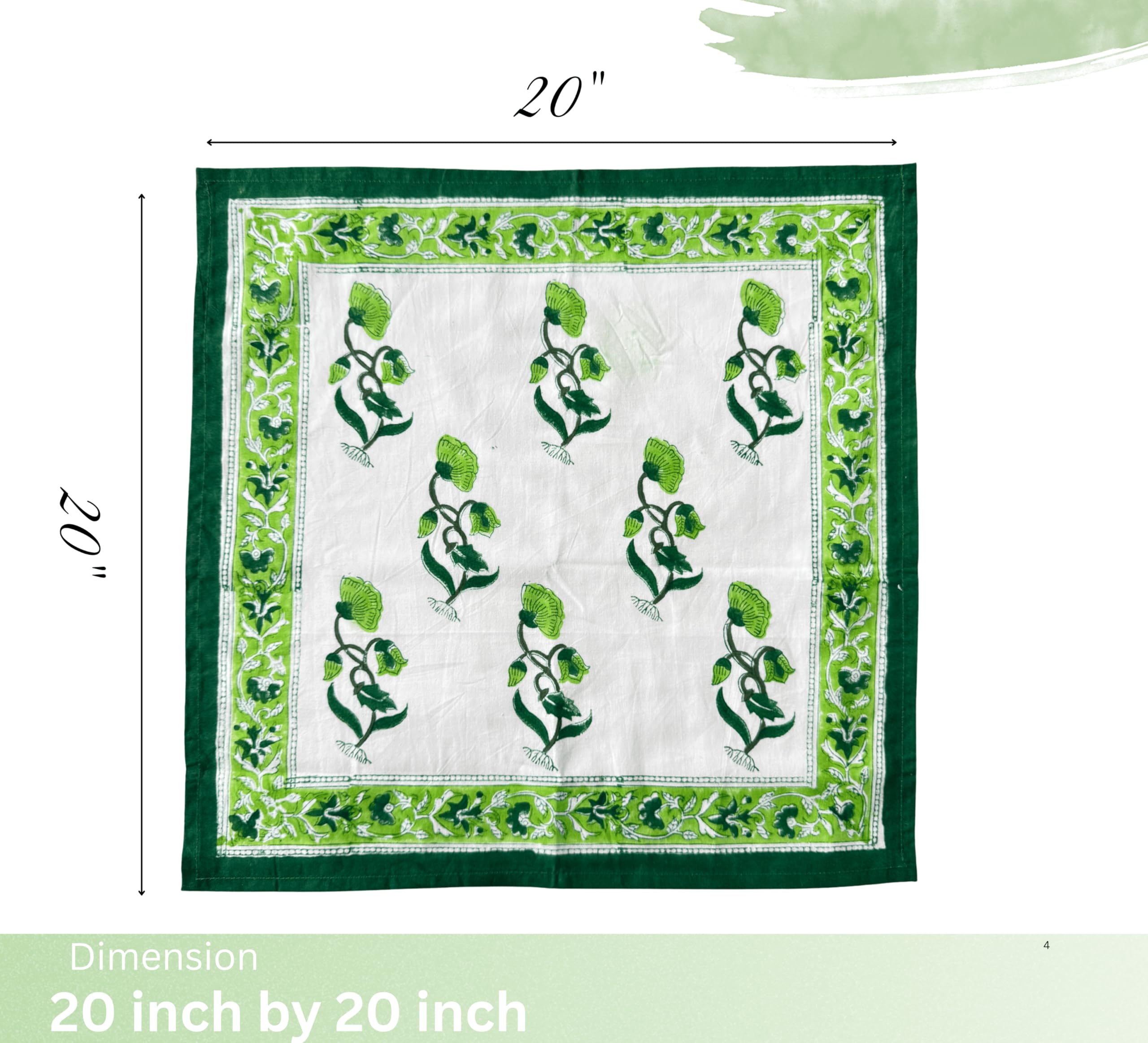 Juego de 6 servilletas de tela de algodón de alta calidad, reutilizables, lavables, perfectas para cenas, bodas y eventos (verde, 50,8 x 50,8 cm)