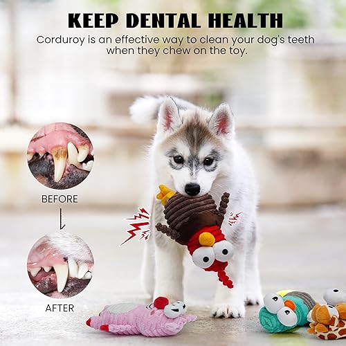 Miniatura 7 de Nocciola Juguete chirriante para perros de pollo divertido juguete de peluche para perros pequeños y medianos con tela suave duradera, juguete