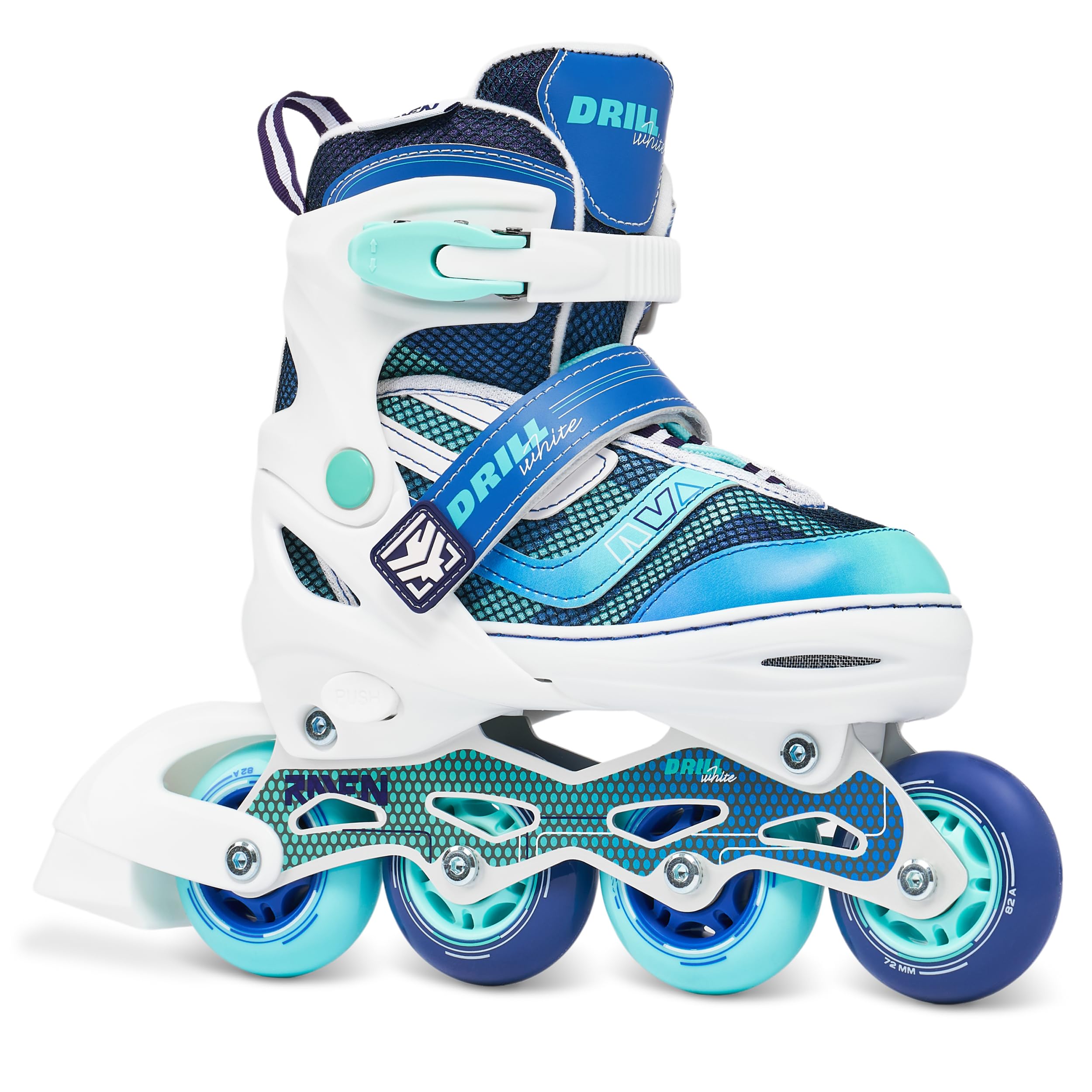 Raven - Roller en Ligne Drill Neo Chrome du 34 au 37 Adulte - Enfant Mixte Taille Ajustable Noir Raven