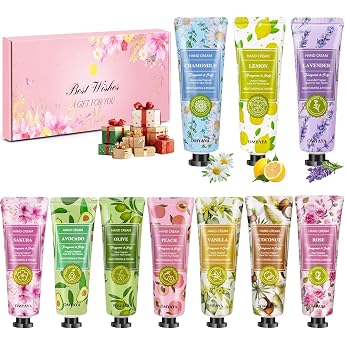 Hand Cream Set 10 Pieces Hand Cream Women's Gift Set Mini Hand Cream Moisturising Cream Small Gift Set for Women Christmas Gifts Mother's Day & Birthday Gift for Very Dry Hands