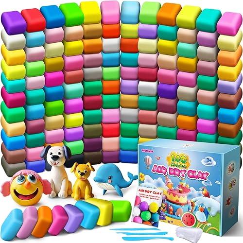 Miniatura 9 de Arcilla seca al aire 100 colores, arcilla para modelar para niños, arcilla mágica de moldeo de bricolaje, regalo para niños