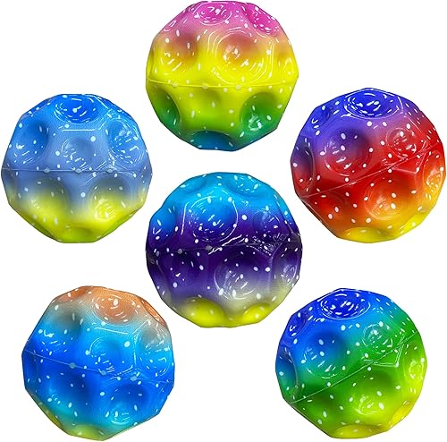 Bolas espaciales, bola de rebote extrema alta, Tiktok Pop Bouncing, bola de rebote de goma, bola sensorial para mejorar la coordinación ojo-mano,