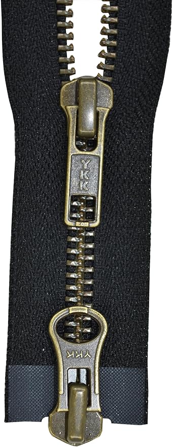 YKK Reißverschluss 2 Wege teilbar schwarz 80 cm Metall Metallzähne