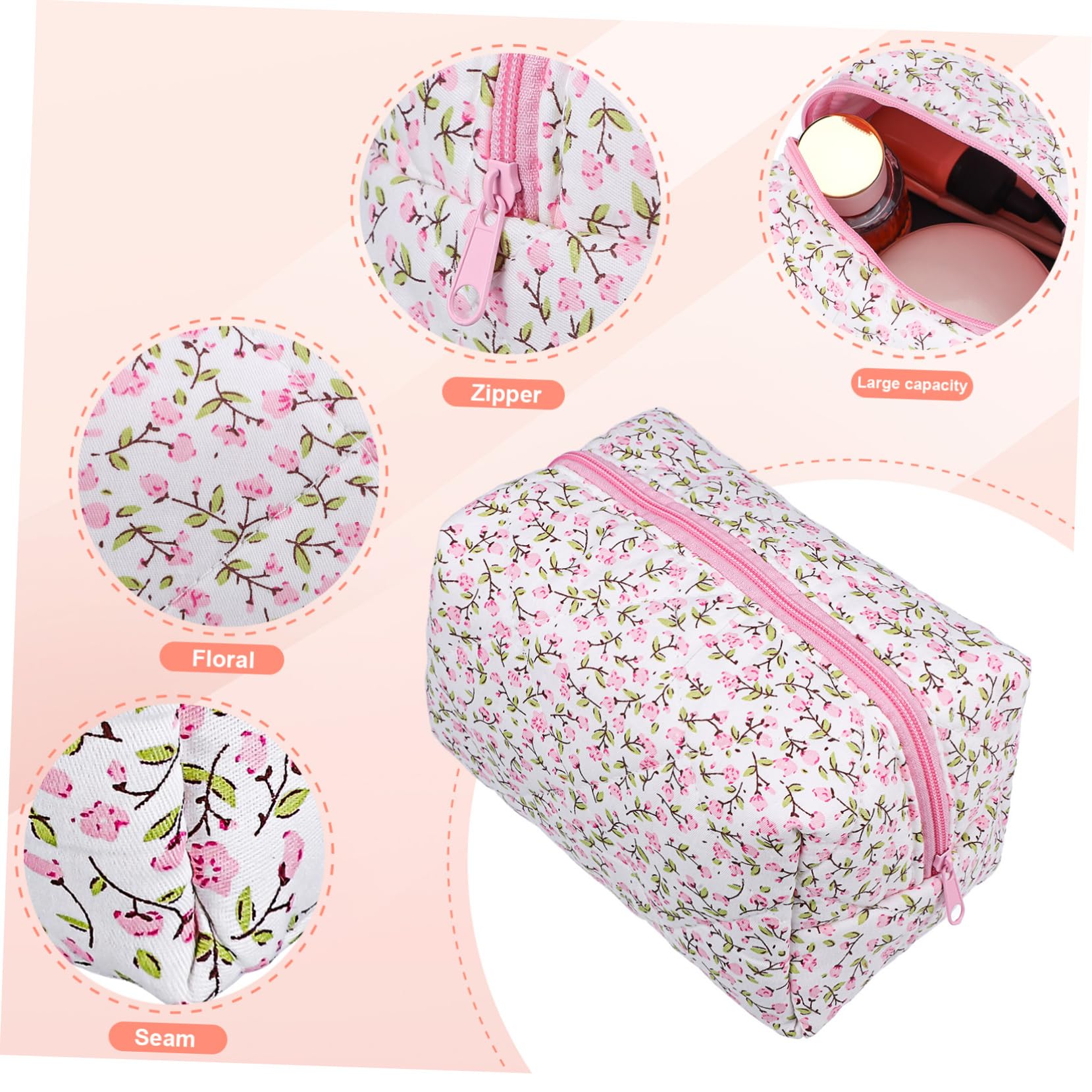 VALICLUD 3stücke Reise Kosmetiktasche Mit Floralem Design Praktischer Makeup Organizer Für Damen Leicht Und Tragbar Für Reisen Und Unterwegs Vielseitige Verwendung Für Kosmetik Und