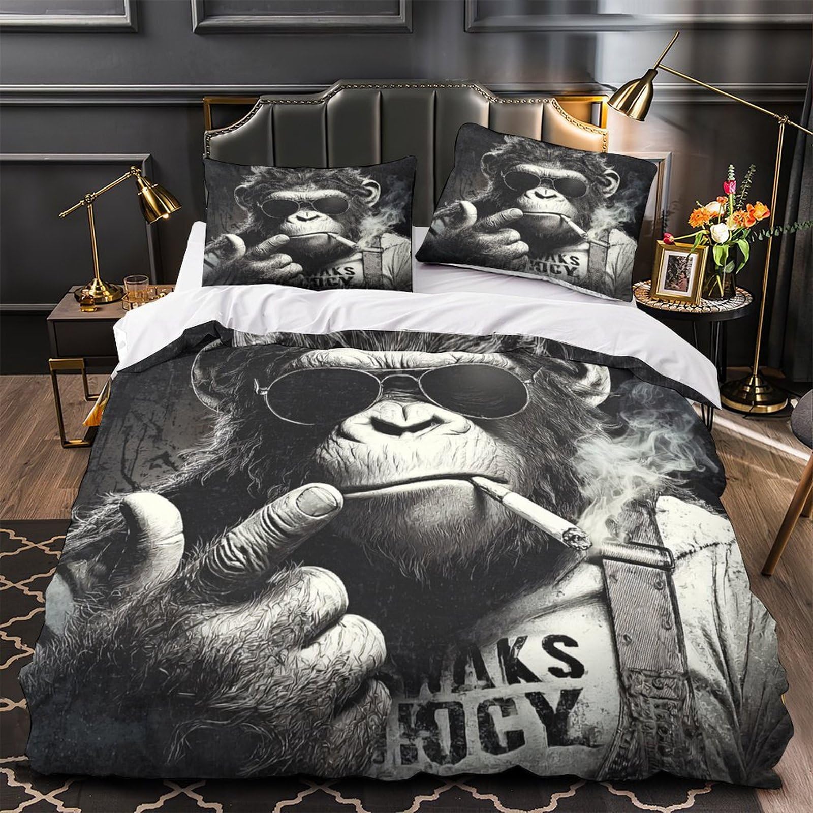 Housse de couette singe cool douce et hypoallergénique contre les allergies nocturnes