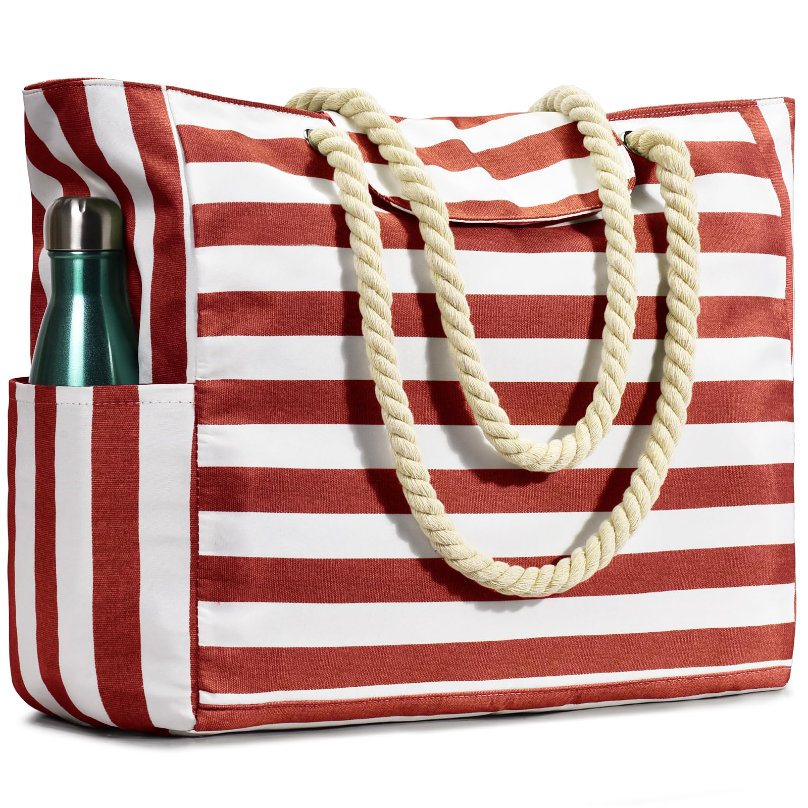 oscaurt Bolsa de playa XXL Familia Rayas Weekender Mujer Bolsa de baño impermeable Bolsa de la compra Bolsa de natación grande Bolsa Tote Bag con cremallera