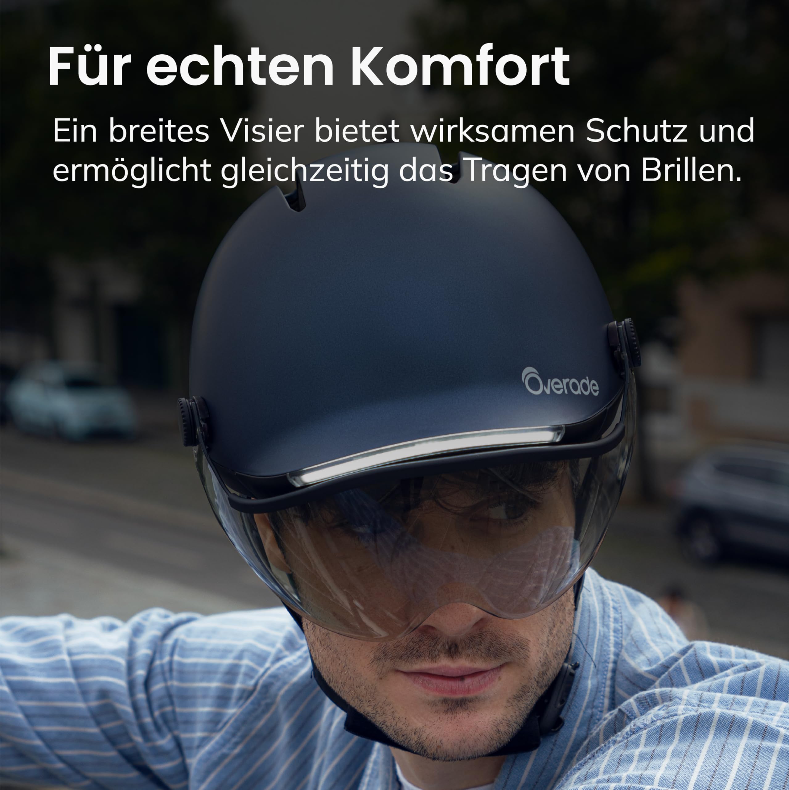 Overade - Visier | Getöntes Visier für Life-Helme | Schutz vor Regen, Sonne und Wind | Brillenkompatibel | Schnelle und drehbare Befestigung | Französische Innovation