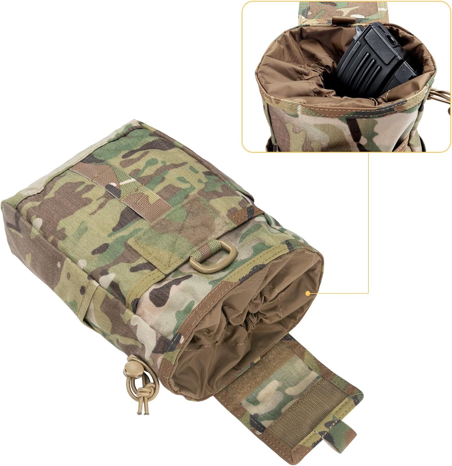 EXCELLENT ELITE SPANKER Molle Dump Pouch Drawstring Magazine Utility Pouch Folding Dump Pouch Waist Bag - Image 4