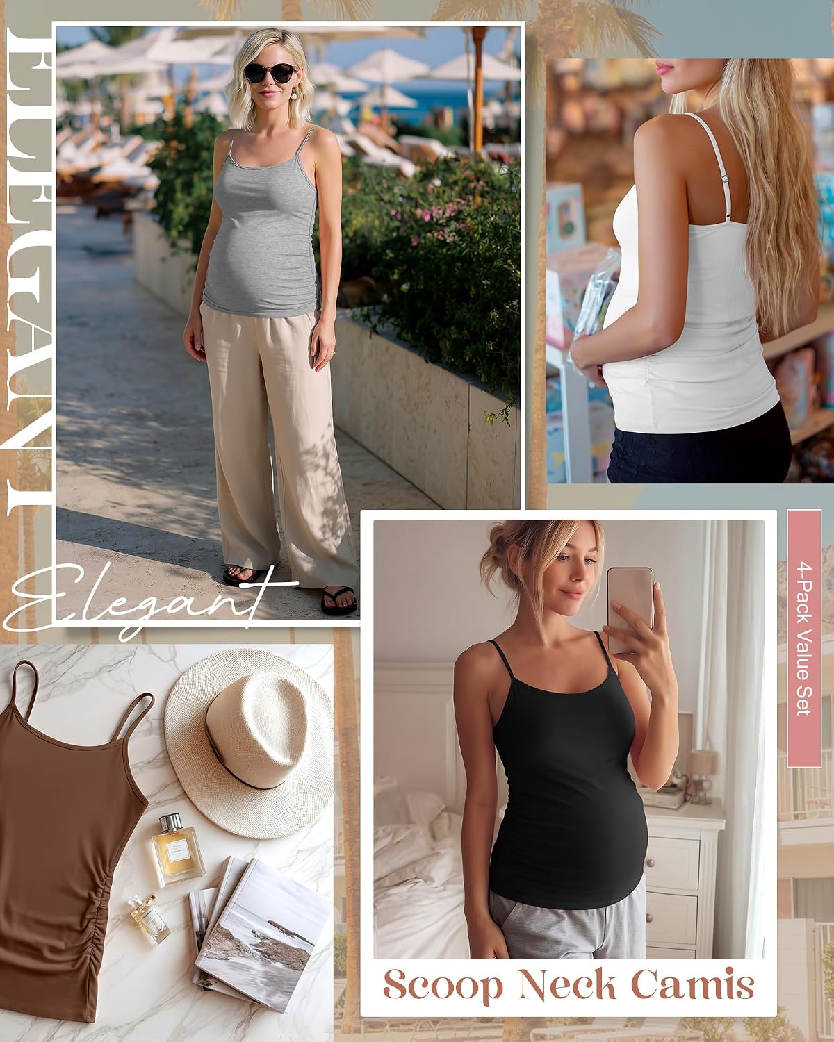4 Pack Maternity Tank Tops