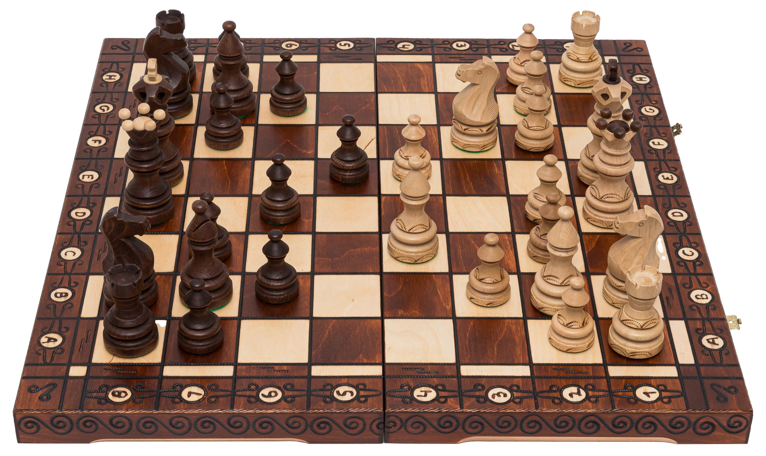 Square - Schachspiel aus Holz Imperator + Futteral - Schachbrett 52 x 52 cm & Schachfiguren Edel aus Holz
