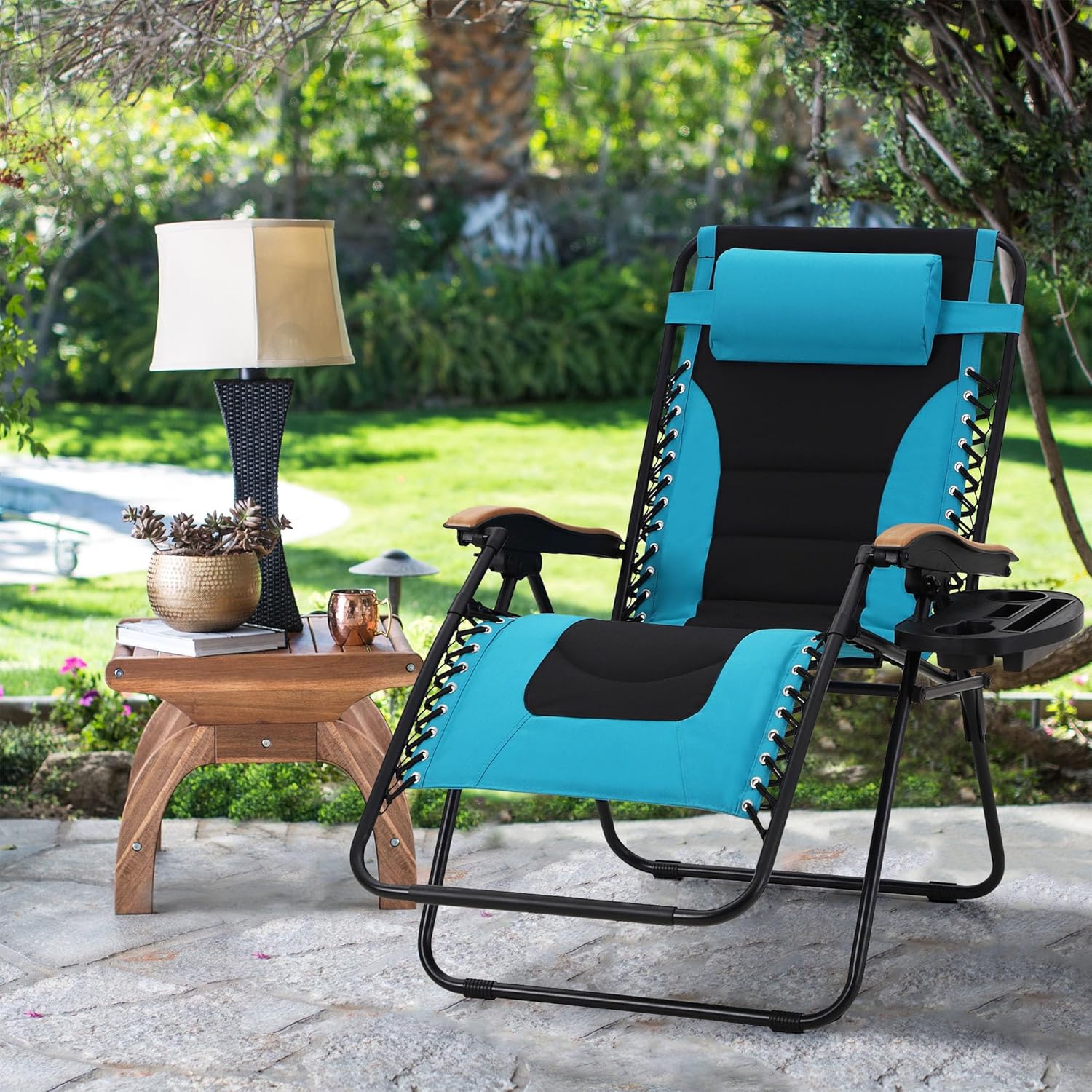 MAISON ARTS Oversized XXL Padded Zero Gravity Lawn Chair