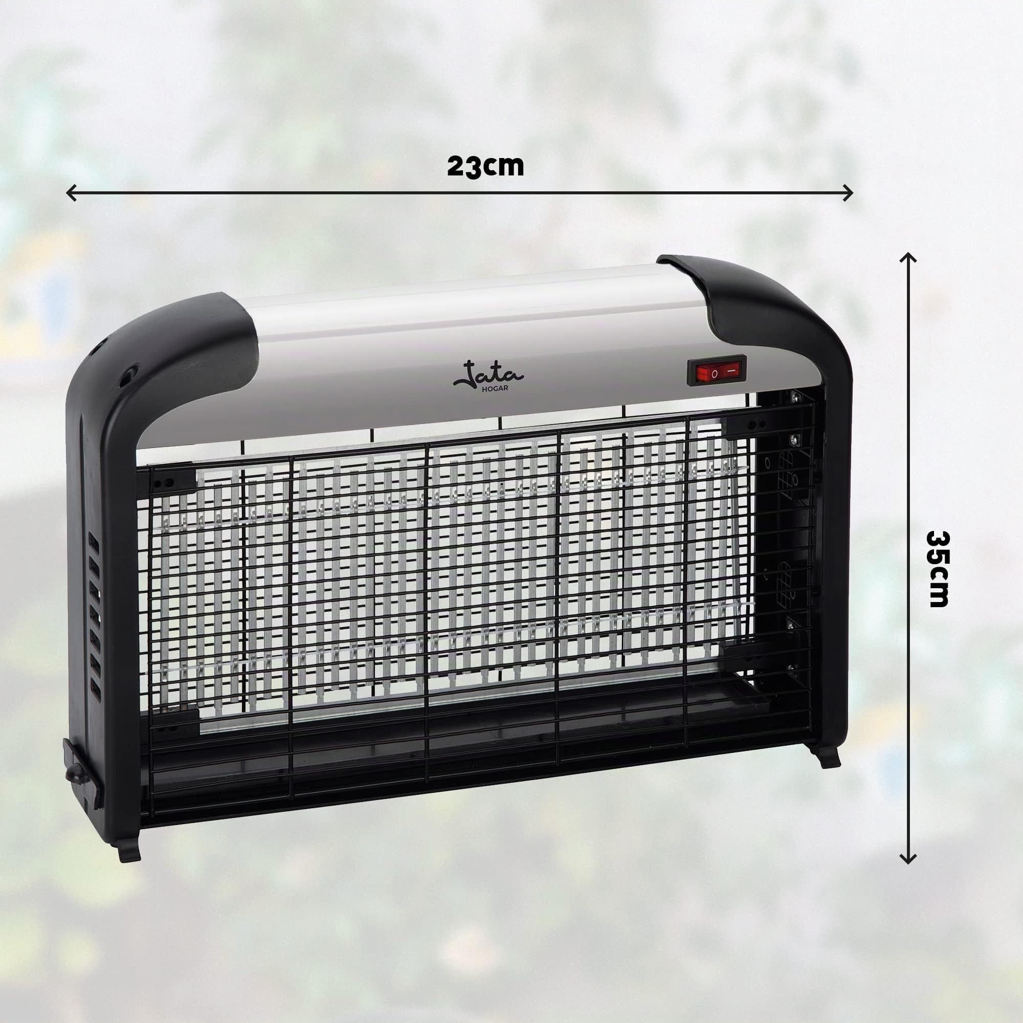 JATA HOGAR MELI0620 - Antimosquitos Eléctrico Interior 50 m² con 28 LED UV, Mata Mosquitos Silencioso con Mando a Distancia, Bandeja Extraíble, Bajo Consumo, Trampa Insectos para Hogar y Negocio