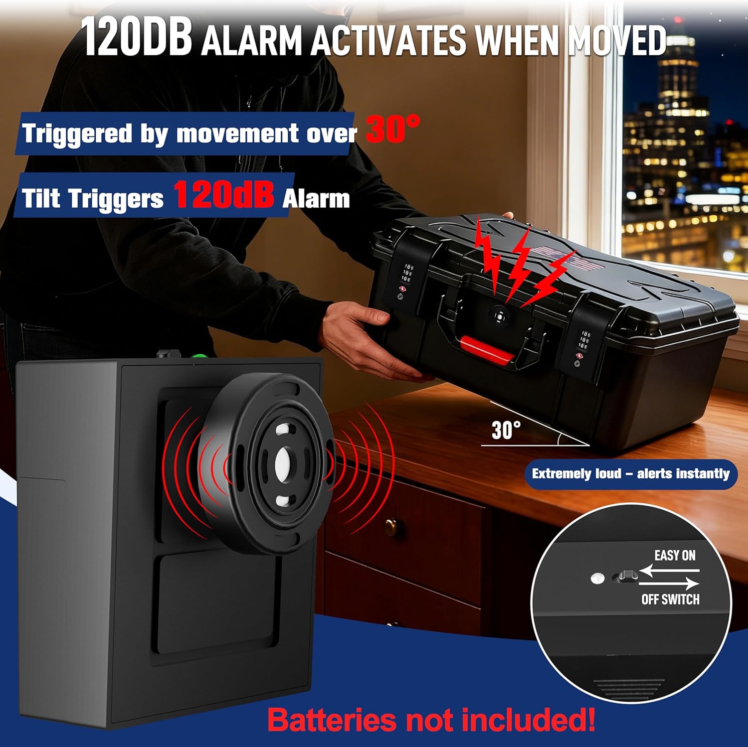 TSA Gun Cases for Handguns with Burglar Alarm Security, Holds Multiple 5 Pistol Case with 22 Mags, Pre-cut Heavy Duty Waterproof Gun Case, TSA Approved Firearm Travel Case - Image 2