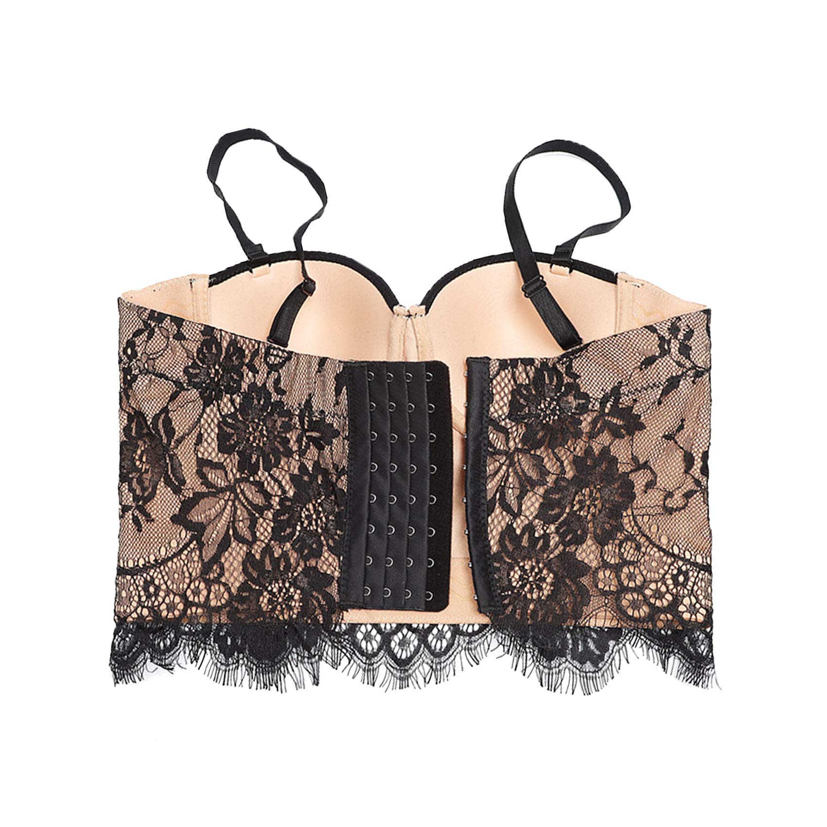 Donne con Reggiseno Corsetto Shapewear Top Ricamato Tracolla Regolabile Corset Bustier Bra