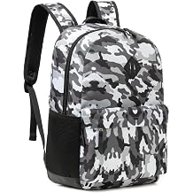 TRAILKICKER Backpack for School, Basic Bookbag 16L for Teens Middle School College, Durable Lightweight School Backpack, 15 inch Laptop Compartment, Camo Black, 17.7  H x 11.8  W x 4.7  D