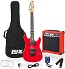 LyxPro 36 Inch Electric Guitar and Kit for Kids with 3/4 Size Beginners Guitar, Amp, Six Strings, Two Picks, Shoulder Strap, Digital Clip On Tuner, Cable and Soft Case Gig Bag - Blue