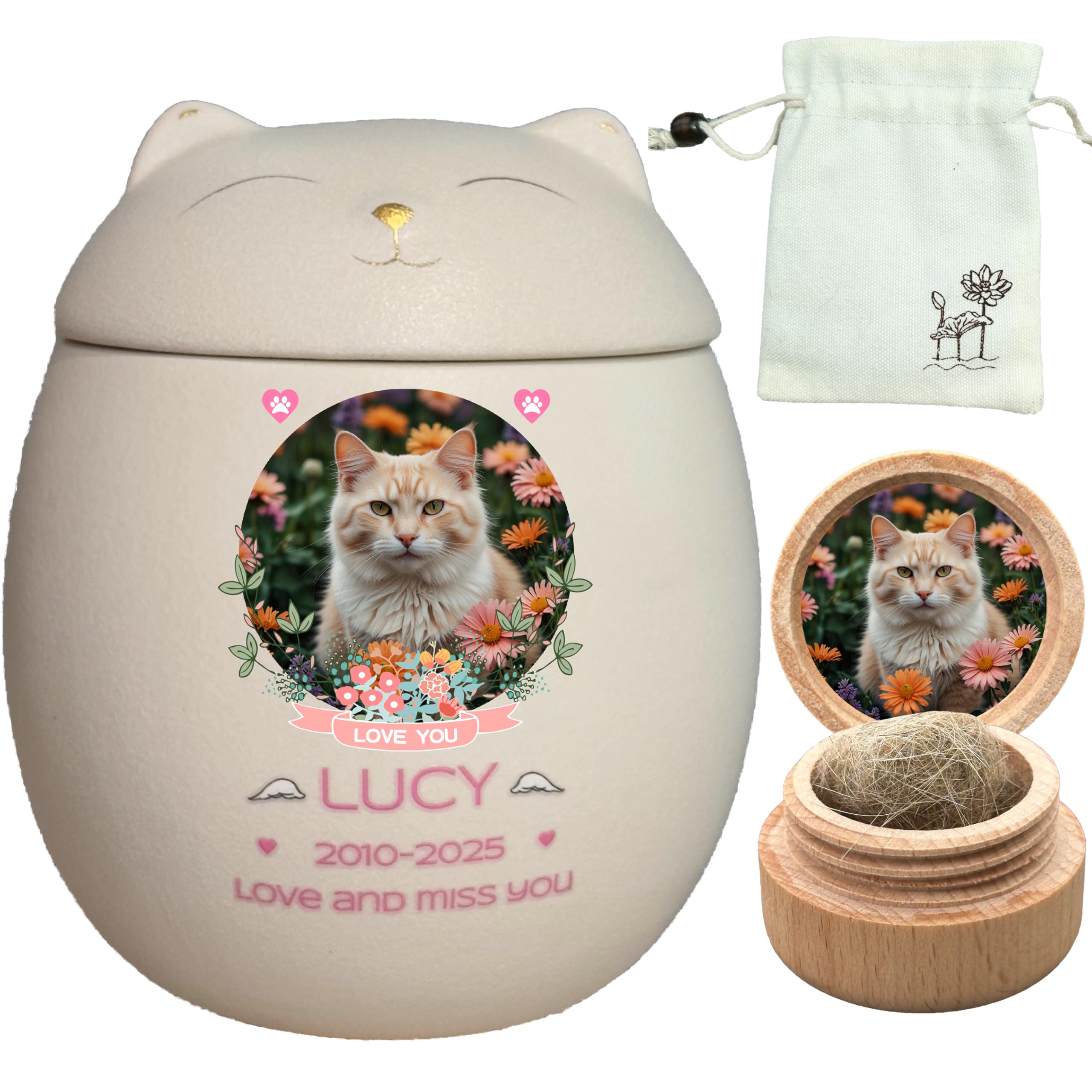 Custom Cat Urn,Pet Urn,Pet Urns for Cats,Pet Cremation Urn,Cat Urns for Ashes,Urns for Cats,Pet Urns for Cats Ashes,Ceramic Urn,Handmade Custom Personalized|White Cat