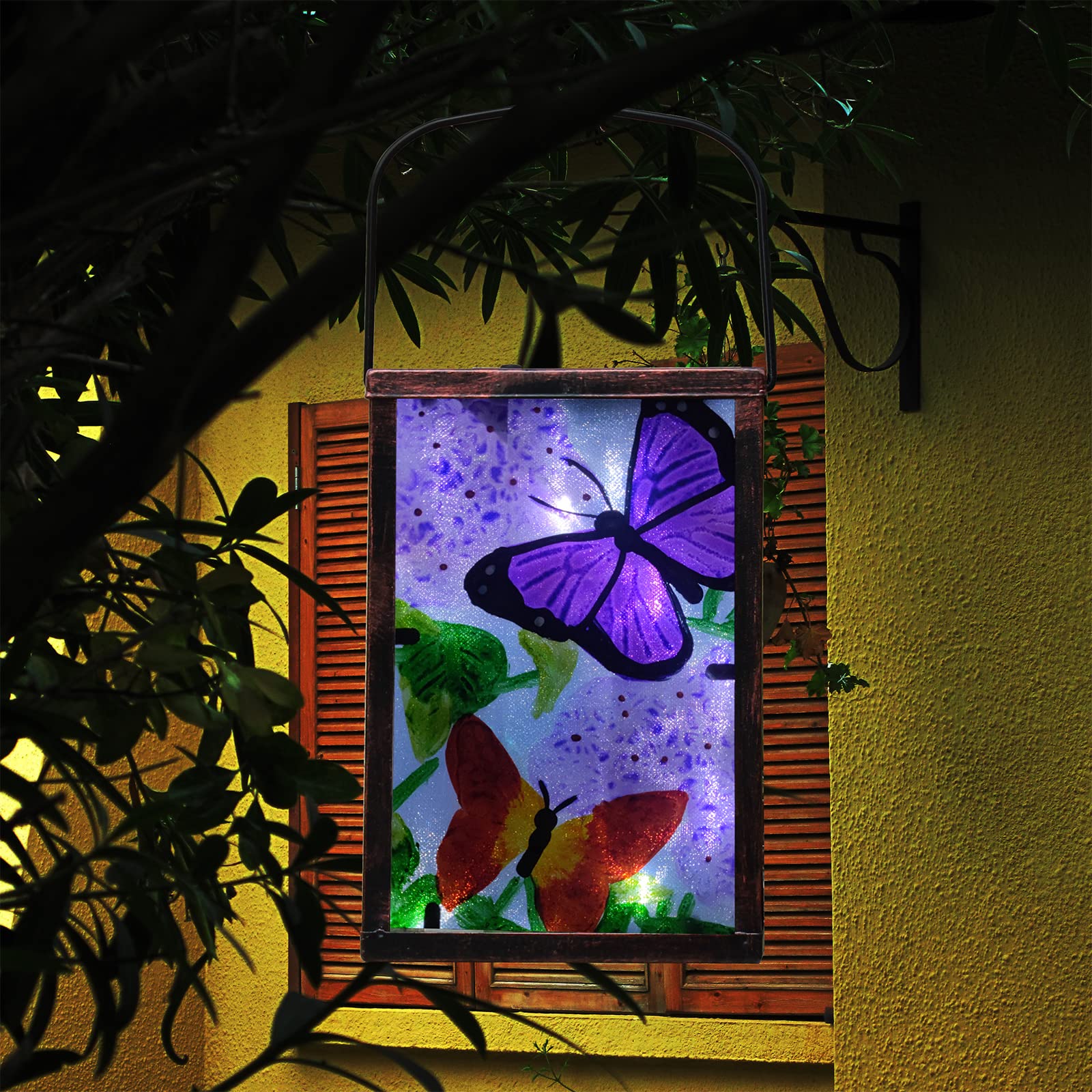 ライト・ランタン NODEL Butterfly Lantern Stand Amazon.com: Solar Lanterns Outdoor Butterfly Hanging Solar