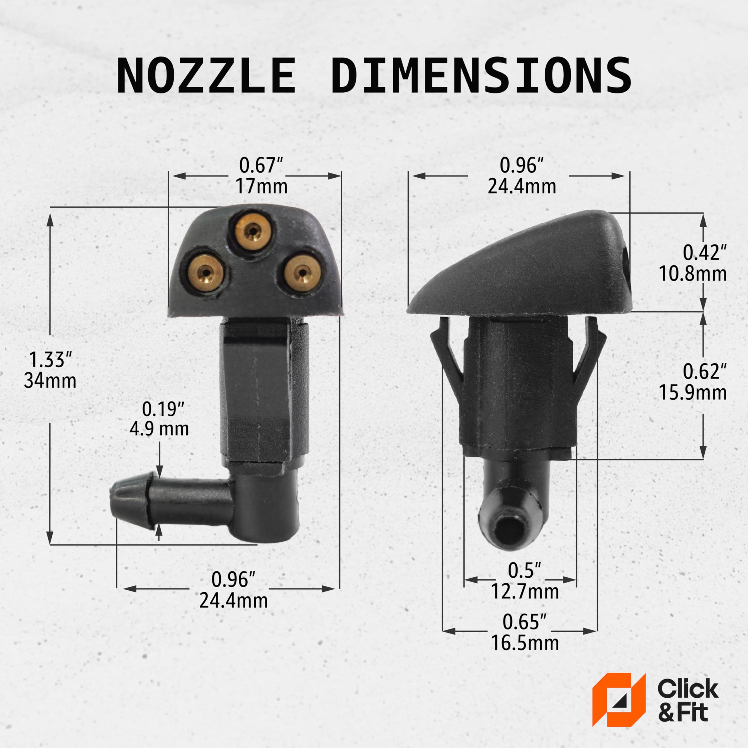 Click&Fit 2 szt. dysz spryskiwaczy do Chevroleta Aveo 2011-2020 I Chevrolet Cruze 2011-2015 zestaw natryskowy OE# 95962083