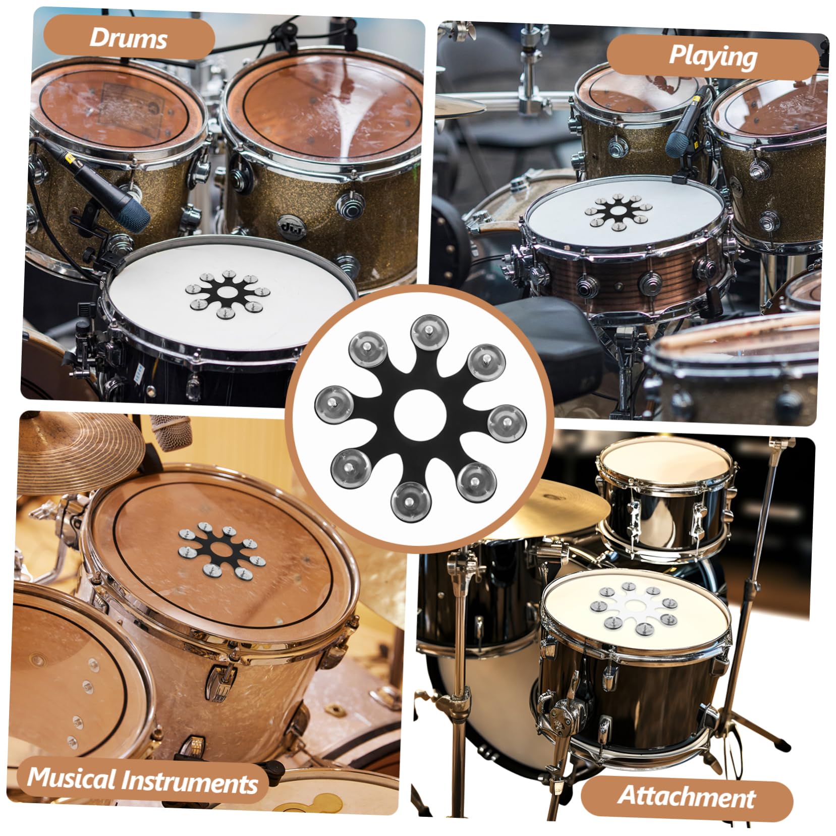 Abaodam 5 Piezas de Pandereta Platillo Hi-hat Accesorio de Acero Inoxidable Pet Elegante Y Resistente