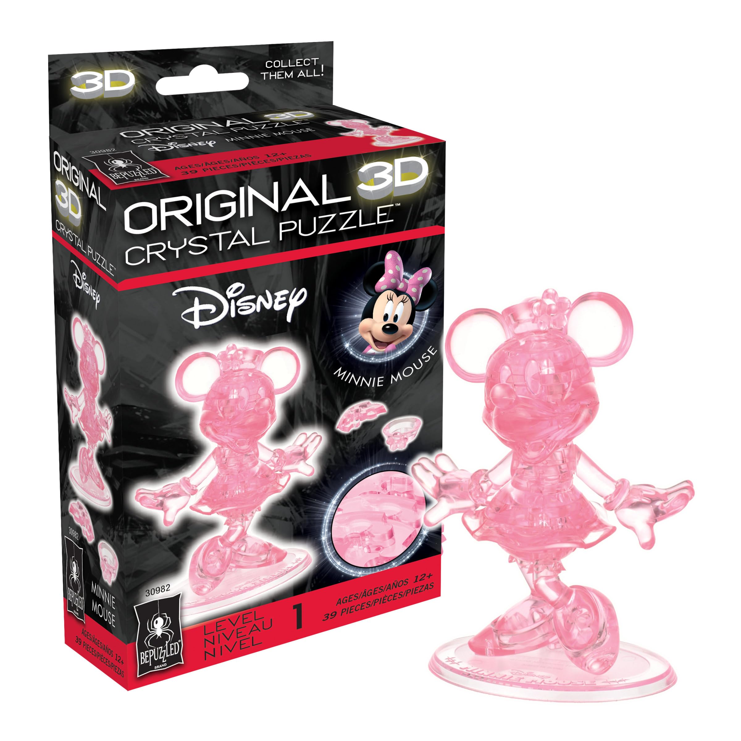 ジグソーパズル Disney 100 Crystal Puzzle Mickey&Minnie Disney 100 BePuzzled Platinum Mickey & Minnie Mouse 3D