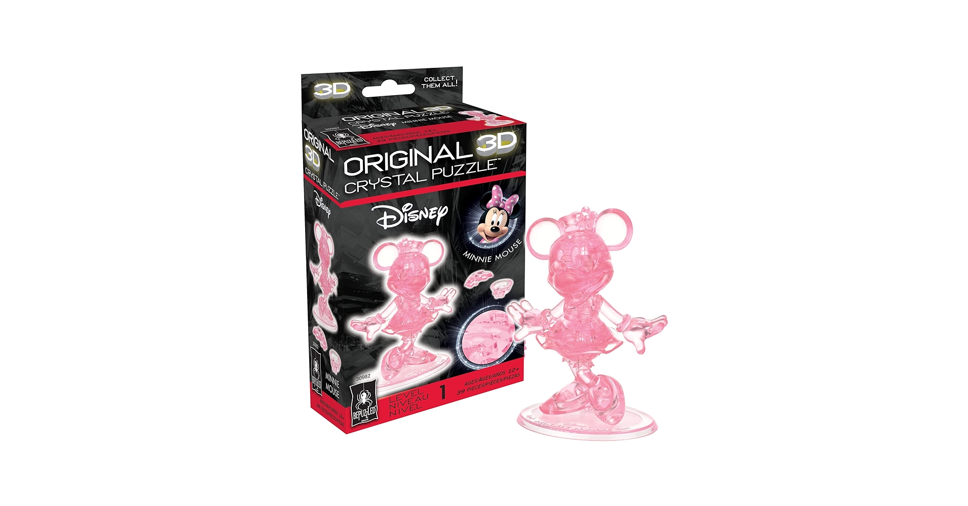 ジグソーパズル Disney 100 Crystal Puzzle Mickey&Minnie Disney Platinum Mickey Mouse 3D Crystal Puzzle - 37 Piece