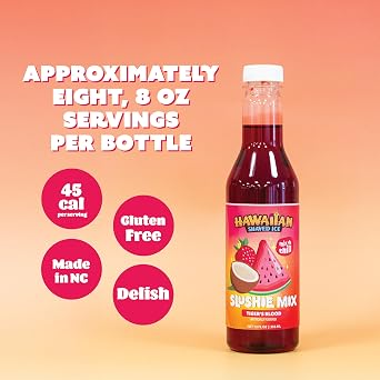 Hawaiian Shaved Ice Tiger's Blood Slushie Syrup, 12 oz